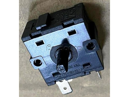 Rotary switch, 4-position (3+0), TX1 series, 250VAC/10A, 3 x 6.35mm terminals, d6x11.5mm shaft, for convector heat settings, Tesy-MC-20111