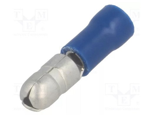 ST-040/B Клема: кръгла; мъжка; Ø: 4 mm; 1,5÷2,5 mm²; за кримпване; за кабел; синя