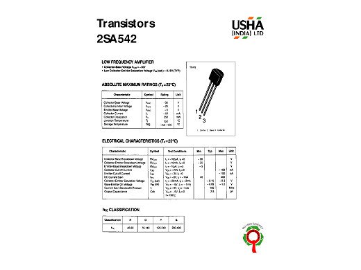 Транзистор 2SA542 SOT-37