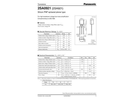 Транзистор 2SA921