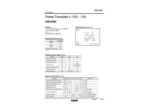 Транзистор 2SB1590KT SO-89