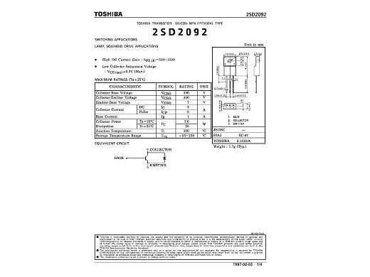 Транзистор 2SD2092 TO-220F