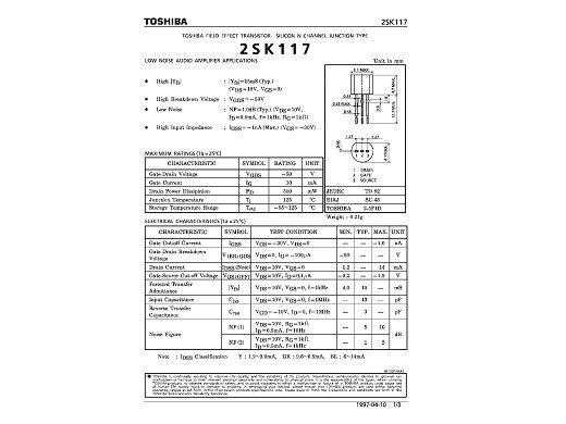 Транзистор 2SK117BL OK  TO-92