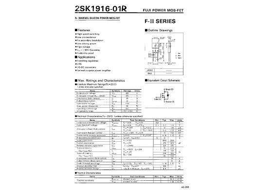 Транзистор 2SK1916/H12NA60 TO-3PF