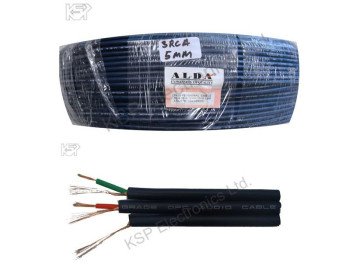 Аудио-видео кабел /RCA/ троен със спирална екранировка, гумиран, черен. 3RCA CABLE 5mm