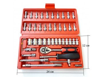 Комплект гаечни ключове с тресчотка от 46 части 1/4 Комплект комбинирани инструменти за ремонт на автомобили