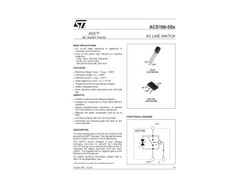 Тиристор  ACS108-5SA TO-92