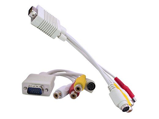 Кабел VGA към 3 RCA+SVHS