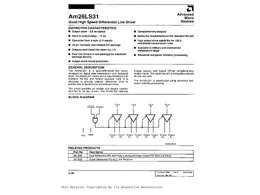 Интегр.схема  AM26LS31CN/PC DIP-16