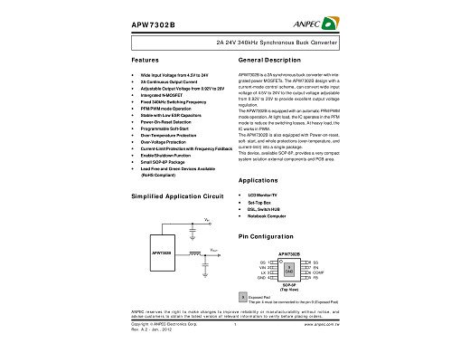 Интегр.схема APW7302B SOP-8P