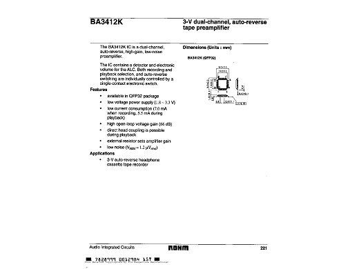 Интегр.схема  BA3412K-SMD