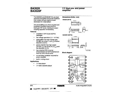 Интегр.схема  BA3520F    SMD