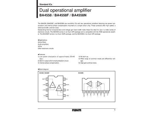 Интегр.схема  BA4558N SIP-8