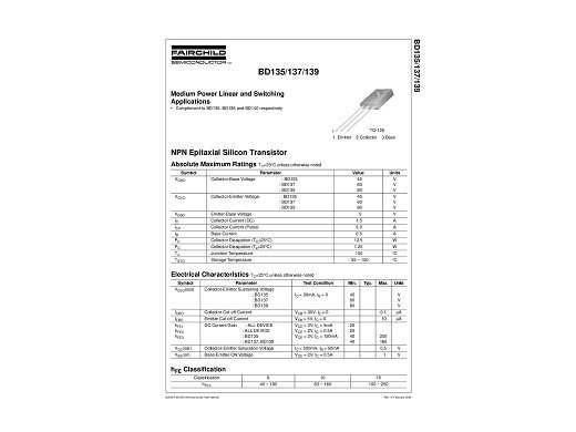 Транзистор BD137=2T9137
