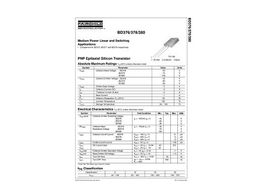 Транзистор BD380 TO-126