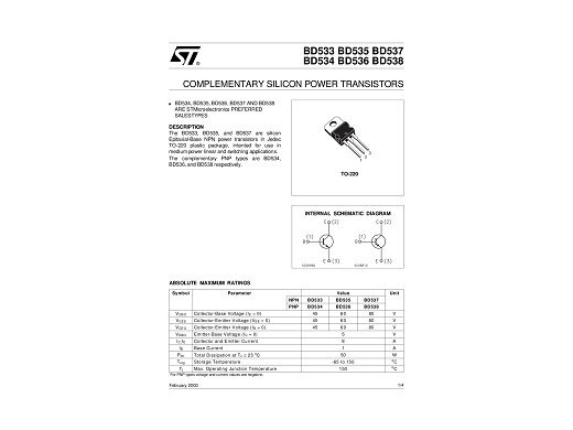 Tранзистор  BD537