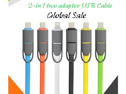 CABLE 2 in 1 dual lightning  cable for iphone 5  - micro usb