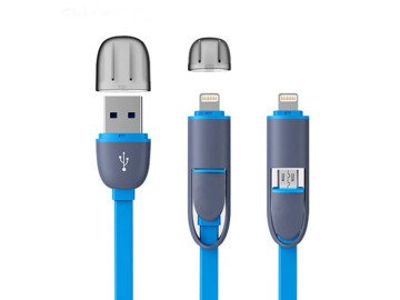 CABLE 2 in 1 dual lightning  cable for iphone 5  - micro usb