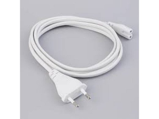 Захранващ кабел с еврощепсел и конектор IEC-320-C7 ,2x0.75 ,2m ,Бял
