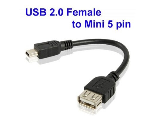 Кабел USB 2.0 AF TO MINI USB  MALE OTG ADAPTER R CABLE
