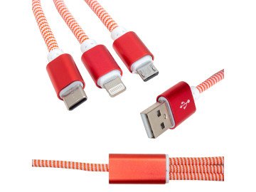 CABLE USB-Micro+C-type+Iphone