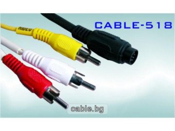 CABLE-518 SVHS-8P to 3RCA