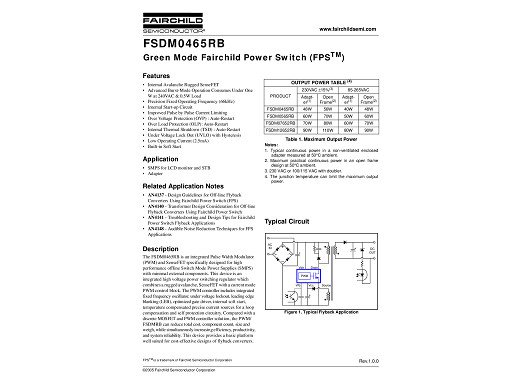 Интегр.схема  FSDM0465R TO-220F-6L