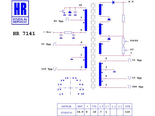 ТХО за телевизор HR7141;HR7087;HR7037;1105.1027