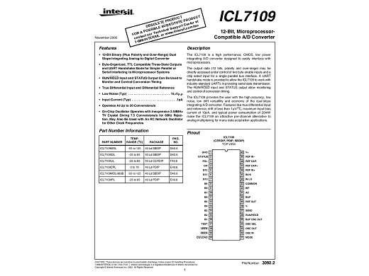 Интегр.схема  ICL7109CPL