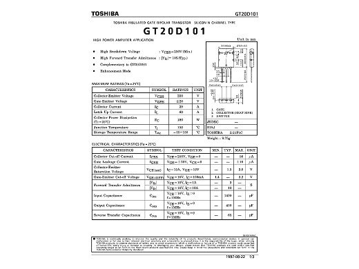 Транзистор IGBT GT20D101