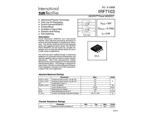 Транзистор IRF7103 SO-8