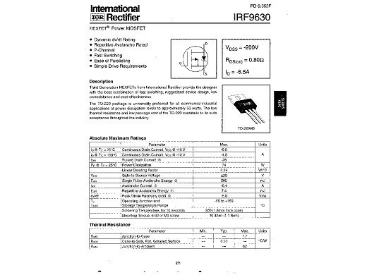 Транзистор IRF9630 TO-220AB