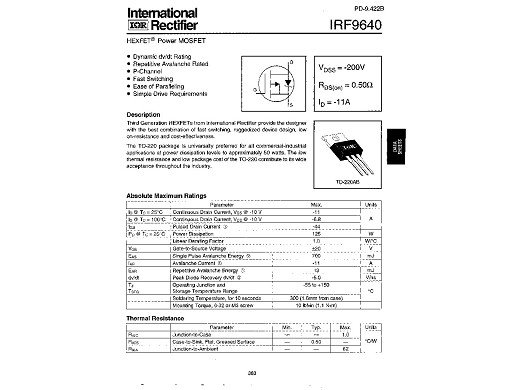 Транзистор IRF9640 TO-