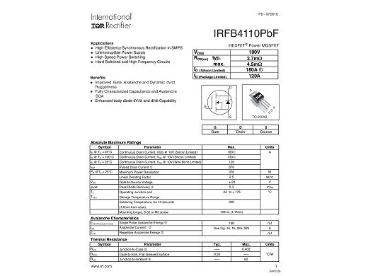 Транзистор IRFB4110PBF