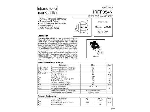 Транзистор IRFP054N TO-247