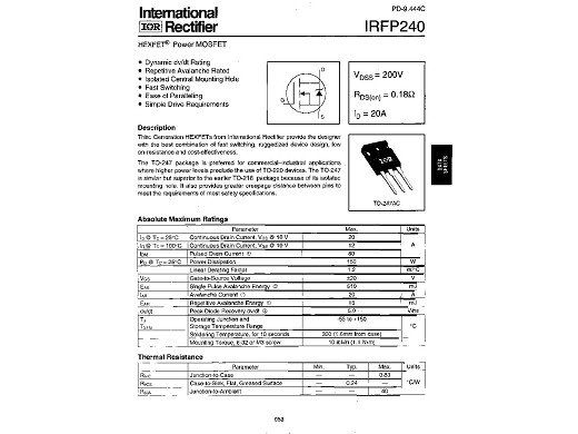 Транзистор IRFP240 TO-247