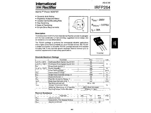 Транзистор IRFP264 TO-247