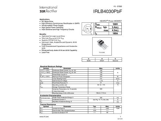 Транзистор IRLB4030PBF