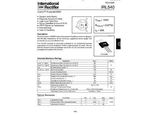 Транзистор IRLI540NPBF TO-220