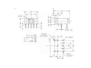 Букса JC-128 3.5mm Stereo Socket pin