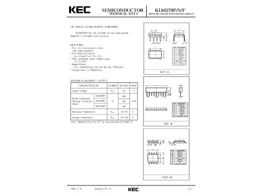 Интегрална схема  KIA6278S