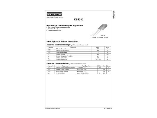 Транзистор KSE340 TO-126