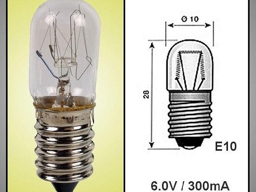 Лампа mini LAMP-E10/6/300