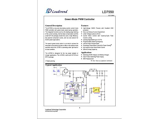 Интегр. схема LD7550BBN DIP-8