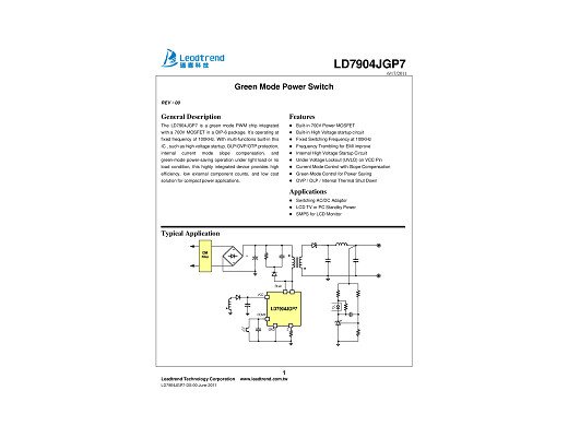Интегр.схема LD7904JGP7 DIP-7