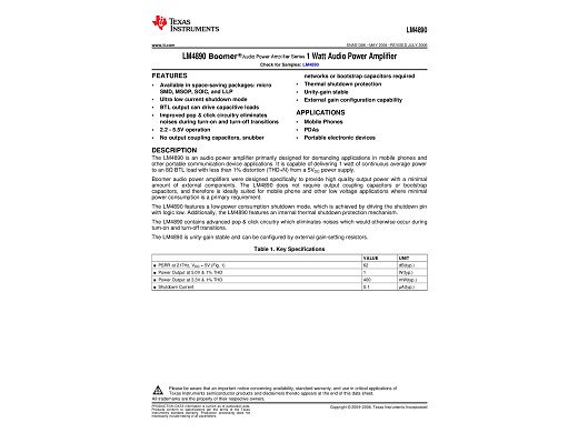 Интегрална схема LM4890 SO-8