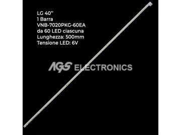 Диодна лента 1 бр/pc  40inch VNB 7020PKG 60EAELED1004 с лепенка за прикрепване