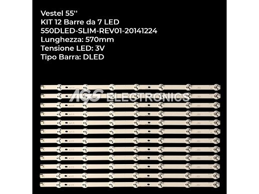 Диодни ленти комплект  12 бр/pcs 550DLED-SLIM-REV01-20141224 stl1533t