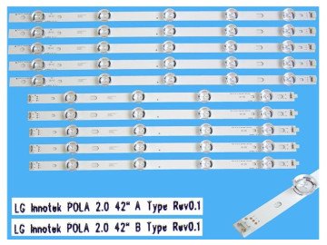 Диодни ленти комплект 10pcs. 42'' LG Innotek POLA 2.0  с лепенка за прикрепване