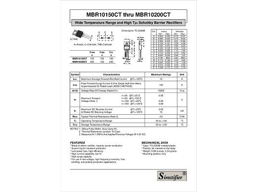 Диод MBR10200CT TO-220